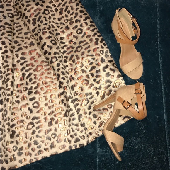 NWT Eloquii Metallic Leopard Pleated Skirt Sz 22 - Picture 4 of 8